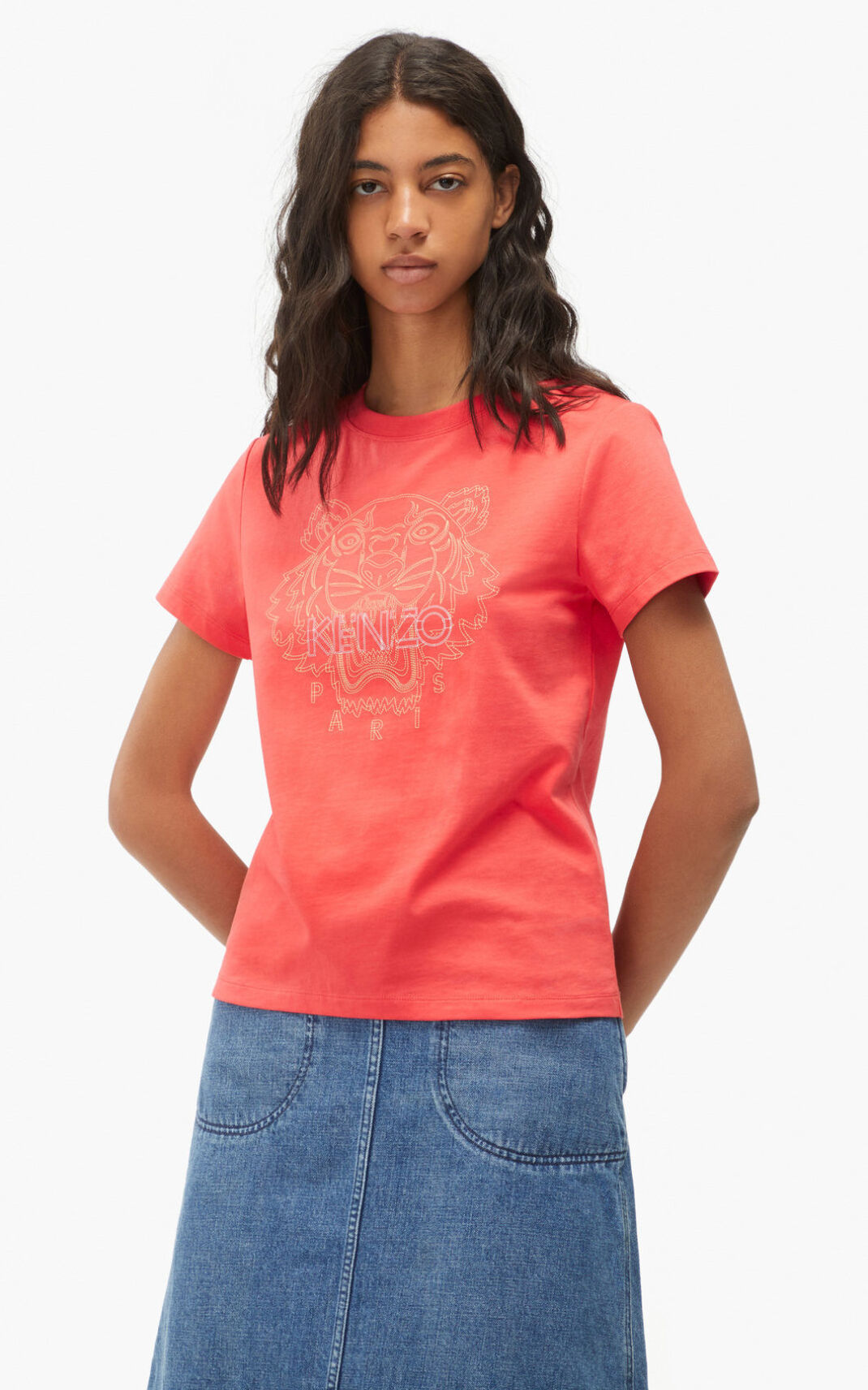 T Shirt Kenzo Femme Tiger Rouge ACBHU-1756